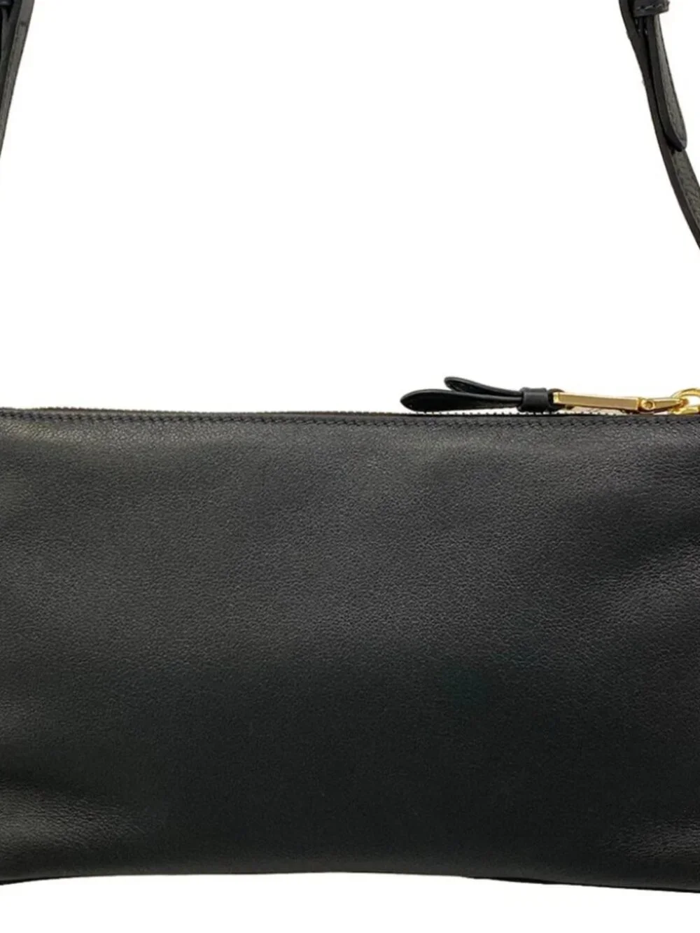 PRADA 1BC238 Black soft grain leather Shoulder Bag